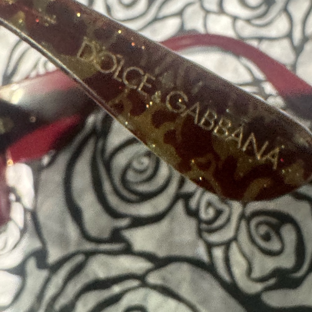 Dolce & Gabbana Red and Gold Patterned Sunglasses